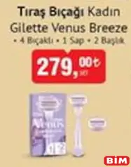 GİLLETTE VENUS BREEZE TIRAŞ BIÇAĞI KADIN 4 BIÇAKLI 1 SAP + 2 BAŞLIK